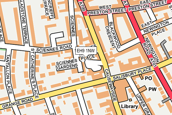 EH9 1NW map - OS OpenMap – Local (Ordnance Survey)