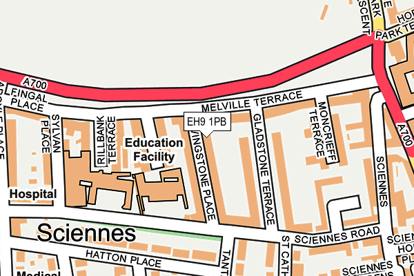EH9 1PB map - OS OpenMap – Local (Ordnance Survey)
