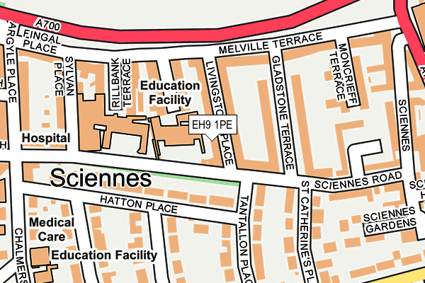 EH9 1PE map - OS OpenMap – Local (Ordnance Survey)