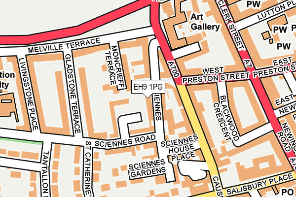 EH9 1PG map - OS OpenMap – Local (Ordnance Survey)