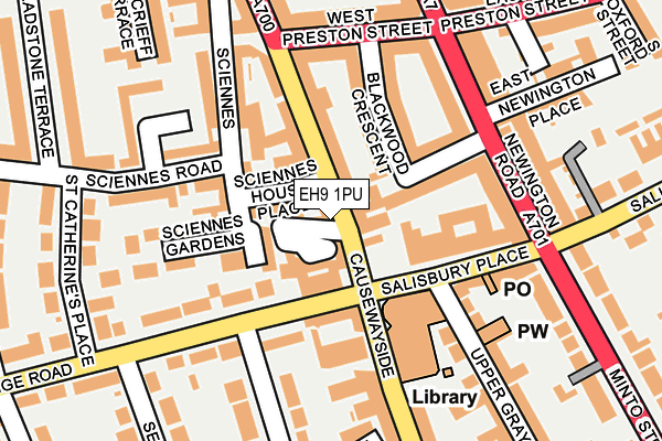 EH9 1PU map - OS OpenMap – Local (Ordnance Survey)