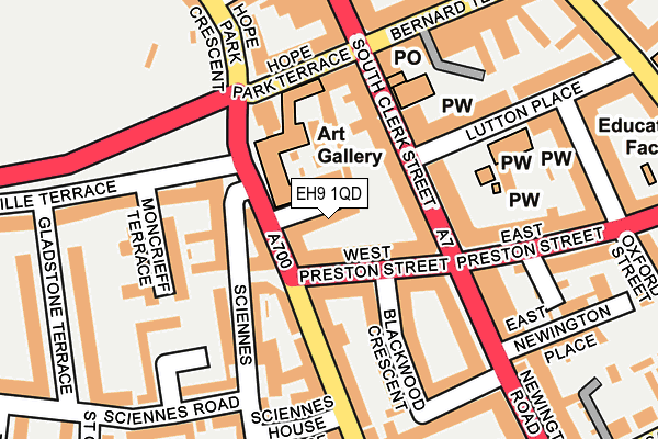 EH9 1QD map - OS OpenMap – Local (Ordnance Survey)