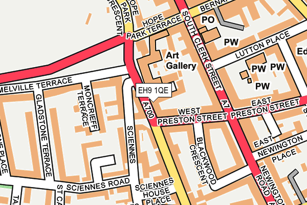 EH9 1QE map - OS OpenMap – Local (Ordnance Survey)