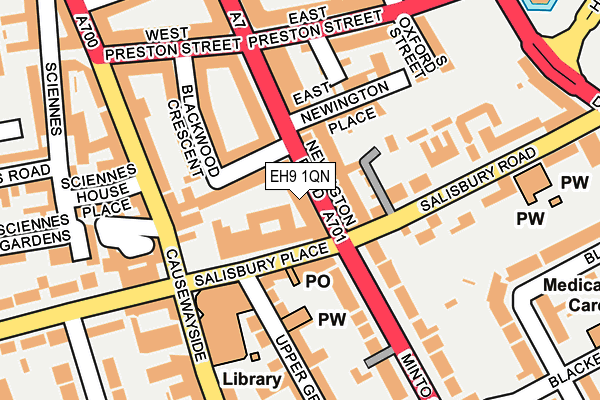 EH9 1QN map - OS OpenMap – Local (Ordnance Survey)