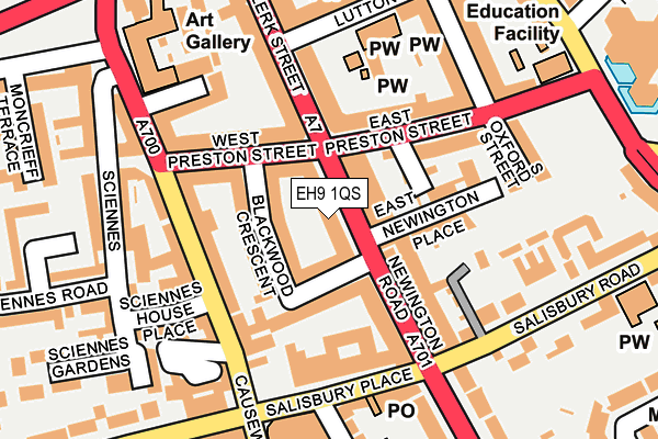 EH9 1QS map - OS OpenMap – Local (Ordnance Survey)
