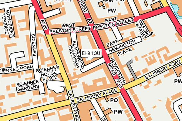 EH9 1QU map - OS OpenMap – Local (Ordnance Survey)