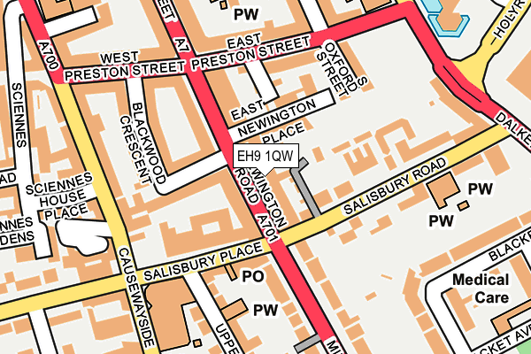 EH9 1QW map - OS OpenMap – Local (Ordnance Survey)