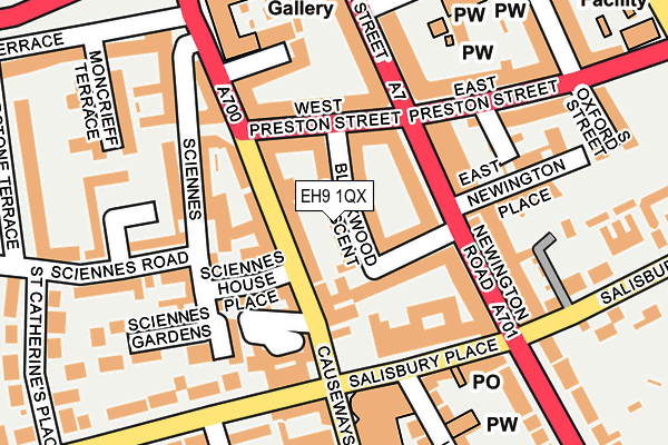 EH9 1QX map - OS OpenMap – Local (Ordnance Survey)