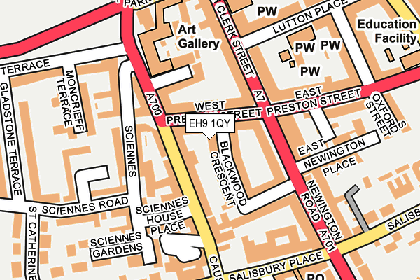 EH9 1QY map - OS OpenMap – Local (Ordnance Survey)