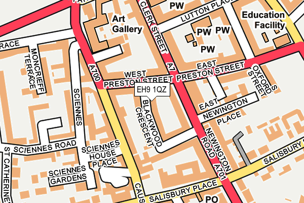 EH9 1QZ map - OS OpenMap – Local (Ordnance Survey)