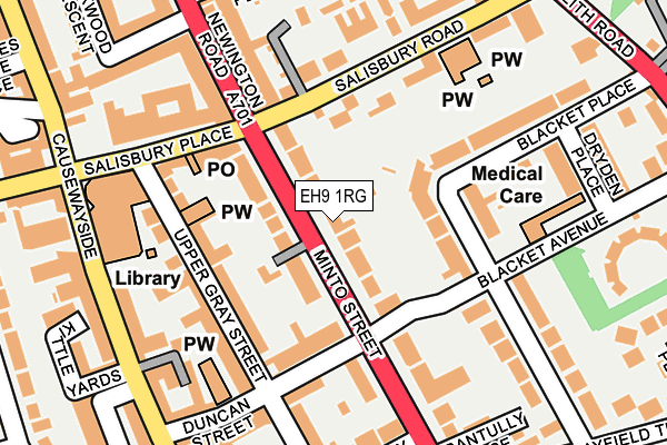EH9 1RG map - OS OpenMap – Local (Ordnance Survey)