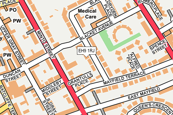 EH9 1RJ map - OS OpenMap – Local (Ordnance Survey)