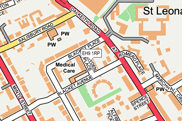 EH9 1RP map - OS OpenMap – Local (Ordnance Survey)