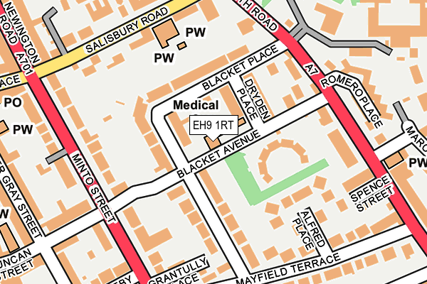 EH9 1RT map - OS OpenMap – Local (Ordnance Survey)