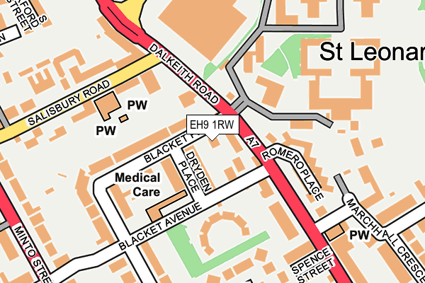 EH9 1RW map - OS OpenMap – Local (Ordnance Survey)