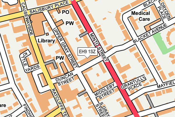 EH9 1SZ map - OS OpenMap – Local (Ordnance Survey)