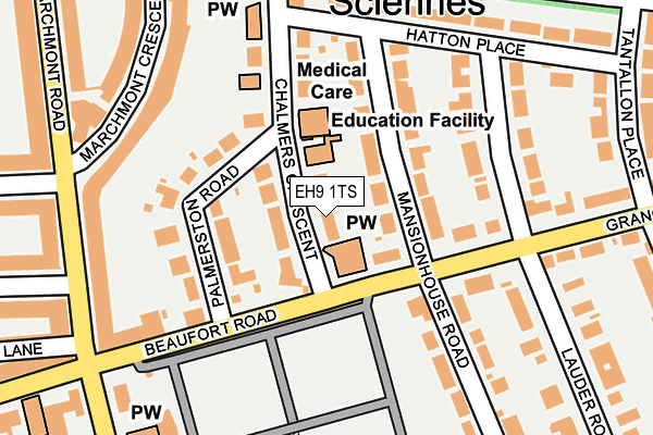 EH9 1TS map - OS OpenMap – Local (Ordnance Survey)