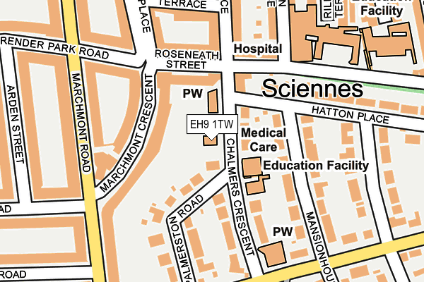 EH9 1TW map - OS OpenMap – Local (Ordnance Survey)