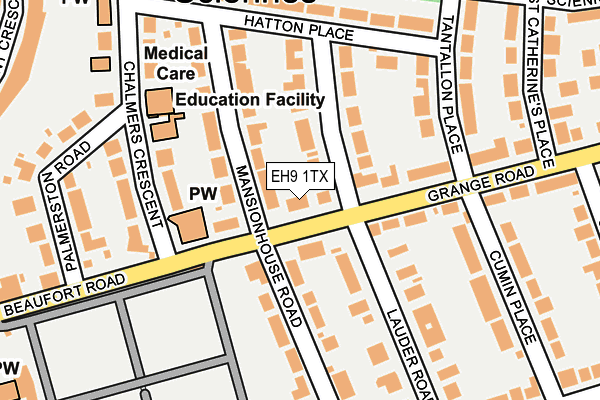 EH9 1TX map - OS OpenMap – Local (Ordnance Survey)