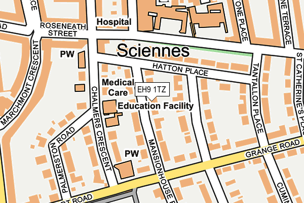 EH9 1TZ map - OS OpenMap – Local (Ordnance Survey)