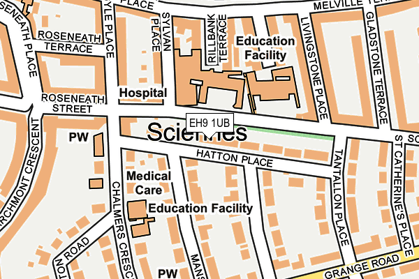 EH9 1UB map - OS OpenMap – Local (Ordnance Survey)