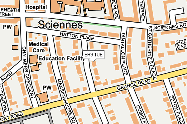 EH9 1UE map - OS OpenMap – Local (Ordnance Survey)