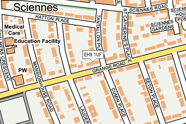 EH9 1UF map - OS OpenMap – Local (Ordnance Survey)