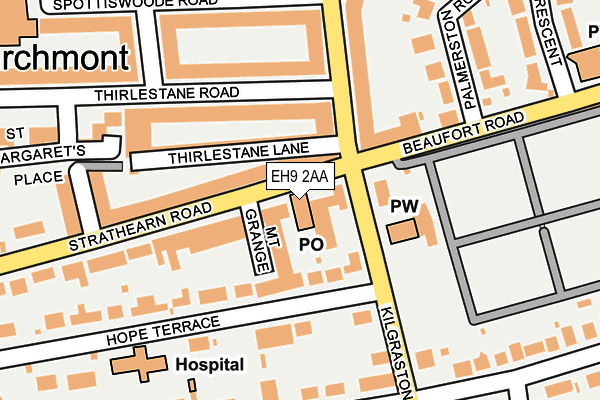 EH9 2AA map - OS OpenMap – Local (Ordnance Survey)