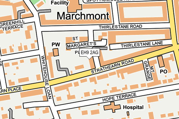 EH9 2AG map - OS OpenMap – Local (Ordnance Survey)