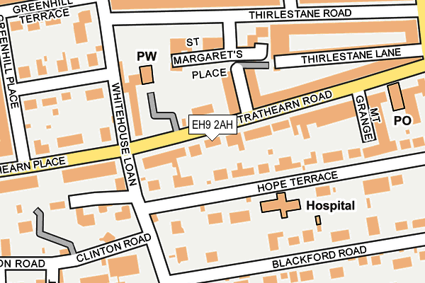 EH9 2AH map - OS OpenMap – Local (Ordnance Survey)