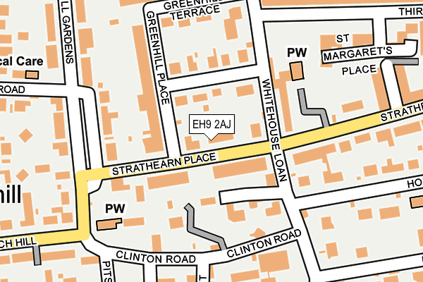 EH9 2AJ map - OS OpenMap – Local (Ordnance Survey)