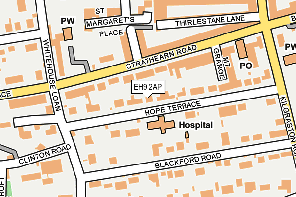 EH9 2AP map - OS OpenMap – Local (Ordnance Survey)