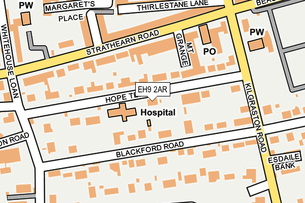 EH9 2AR map - OS OpenMap – Local (Ordnance Survey)