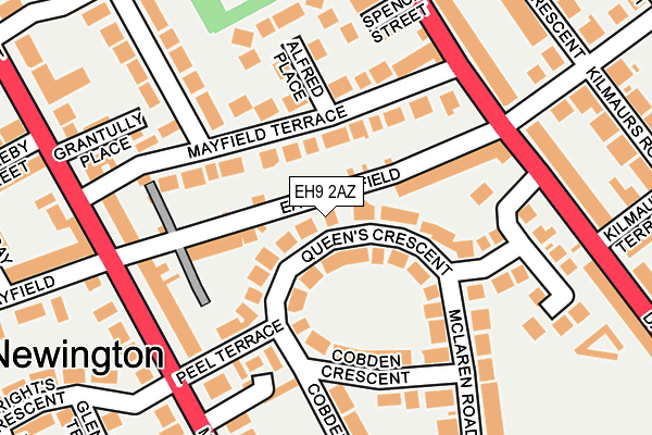 EH9 2AZ map - OS OpenMap – Local (Ordnance Survey)