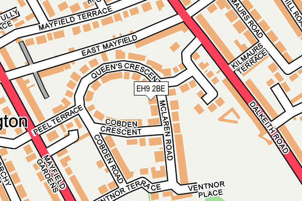 EH9 2BE map - OS OpenMap – Local (Ordnance Survey)