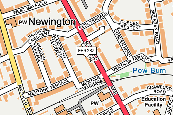 EH9 2BZ map - OS OpenMap – Local (Ordnance Survey)