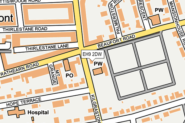 EH9 2DW map - OS OpenMap – Local (Ordnance Survey)