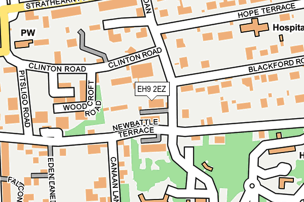 EH9 2EZ map - OS OpenMap – Local (Ordnance Survey)