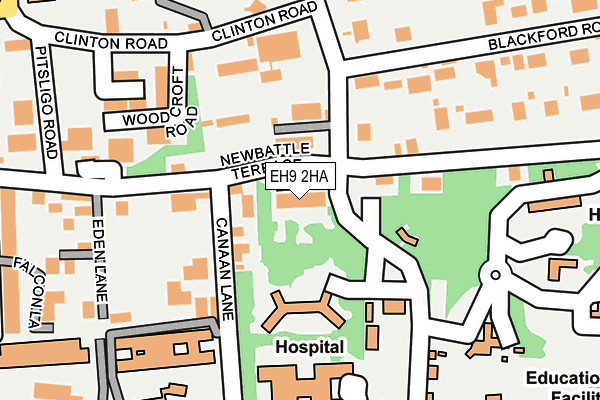 EH9 2HA map - OS OpenMap – Local (Ordnance Survey)