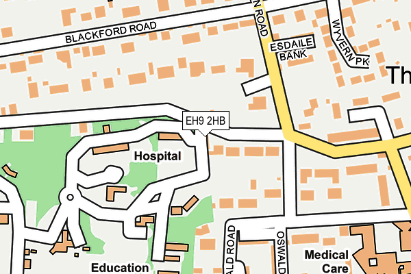 EH9 2HB map - OS OpenMap – Local (Ordnance Survey)