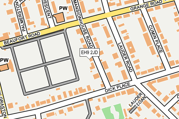 EH9 2JD map - OS OpenMap – Local (Ordnance Survey)
