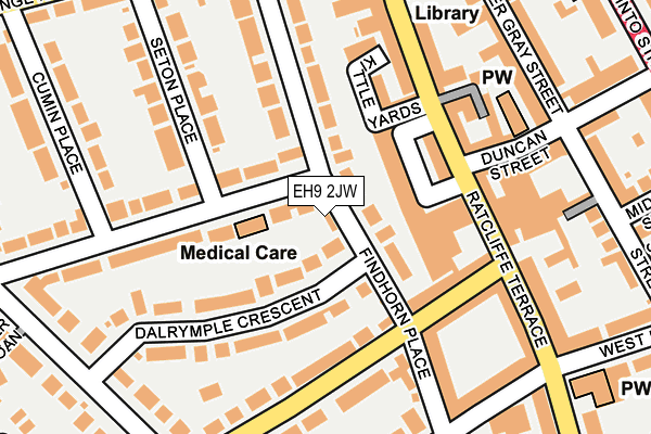 EH9 2JW map - OS OpenMap – Local (Ordnance Survey)