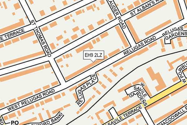 EH9 2LZ map - OS OpenMap – Local (Ordnance Survey)