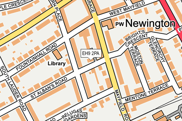 EH9 2PA map - OS OpenMap – Local (Ordnance Survey)