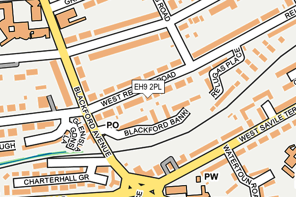 EH9 2PL map - OS OpenMap – Local (Ordnance Survey)