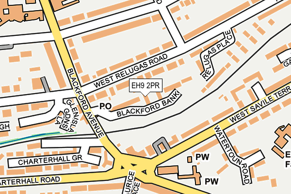 EH9 2PR map - OS OpenMap – Local (Ordnance Survey)