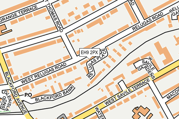 EH9 2PX map - OS OpenMap – Local (Ordnance Survey)