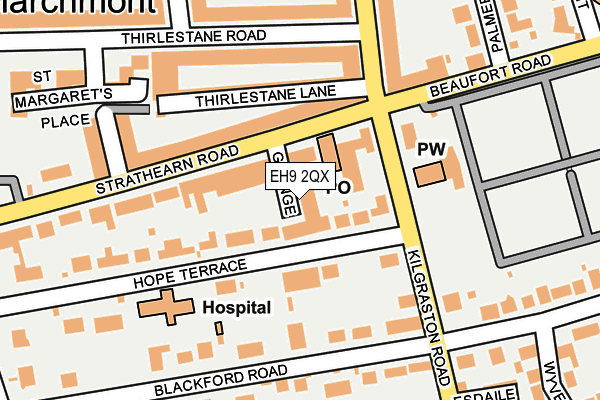 EH9 2QX map - OS OpenMap – Local (Ordnance Survey)