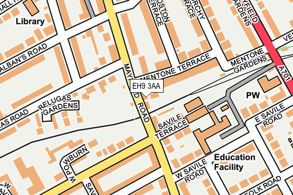 EH9 3AA map - OS OpenMap – Local (Ordnance Survey)