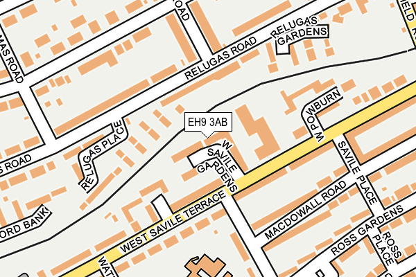 EH9 3AB map - OS OpenMap – Local (Ordnance Survey)